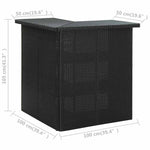 8 részes fekete polyrattan kerti bárszett párnával 12
