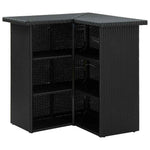 8 részes fekete polyrattan kerti bárszett párnával 3
