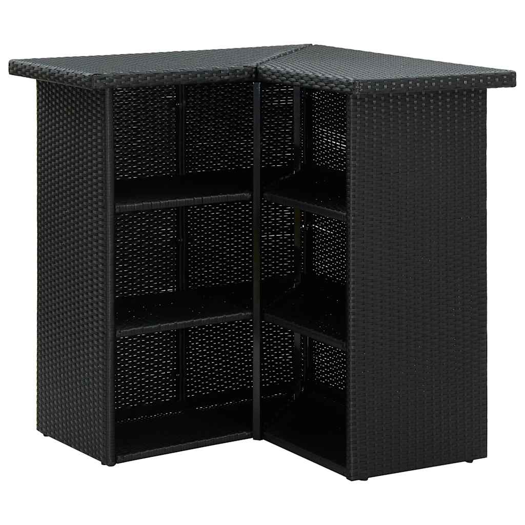 8 részes fekete polyrattan kerti bárszett párnával 3