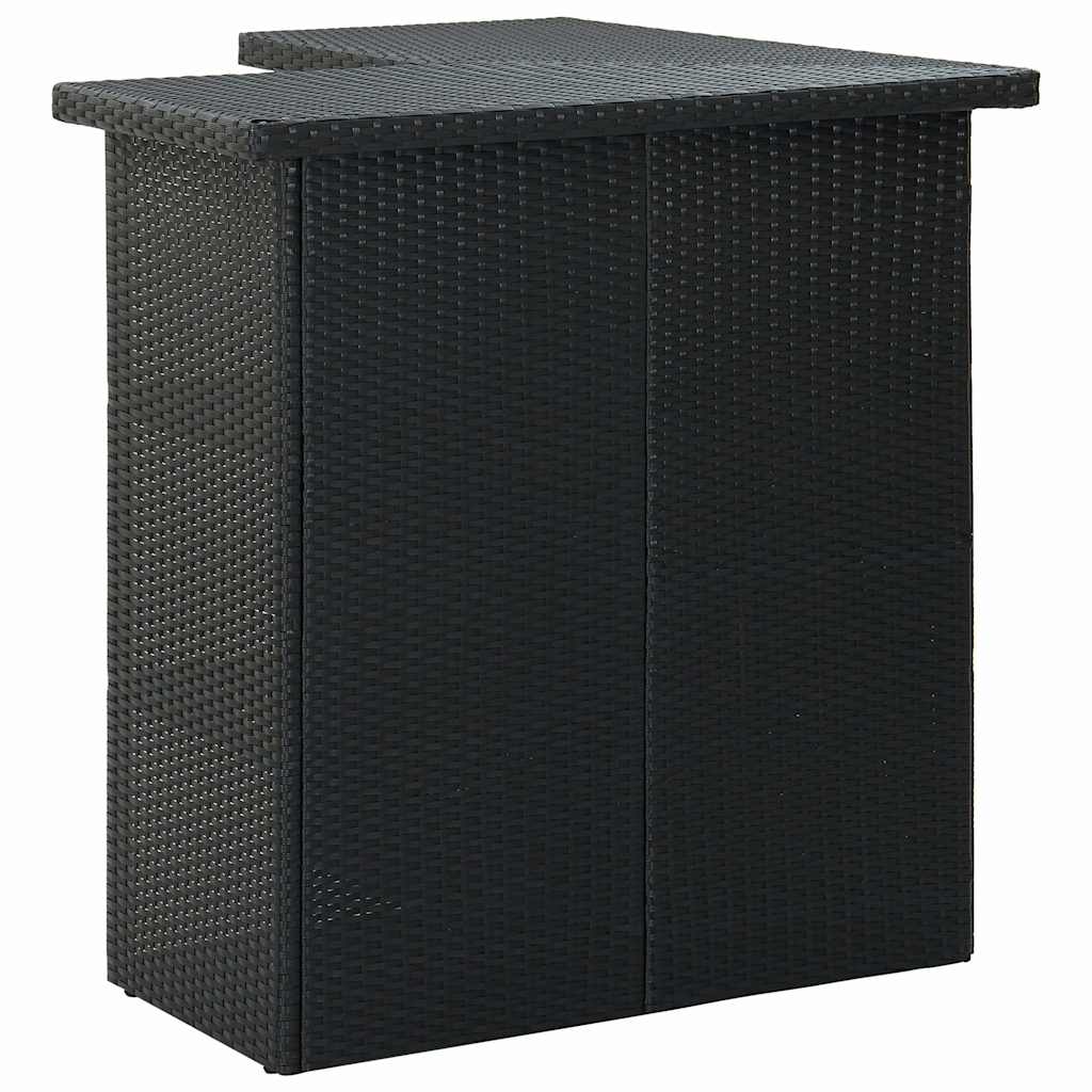 8 részes fekete polyrattan kerti bárszett párnával 4