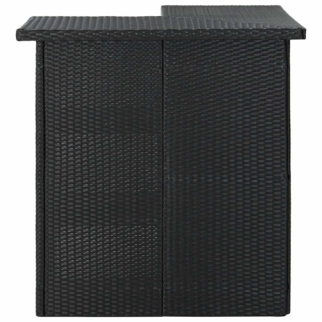 8 részes fekete polyrattan kerti bárszett párnával 5