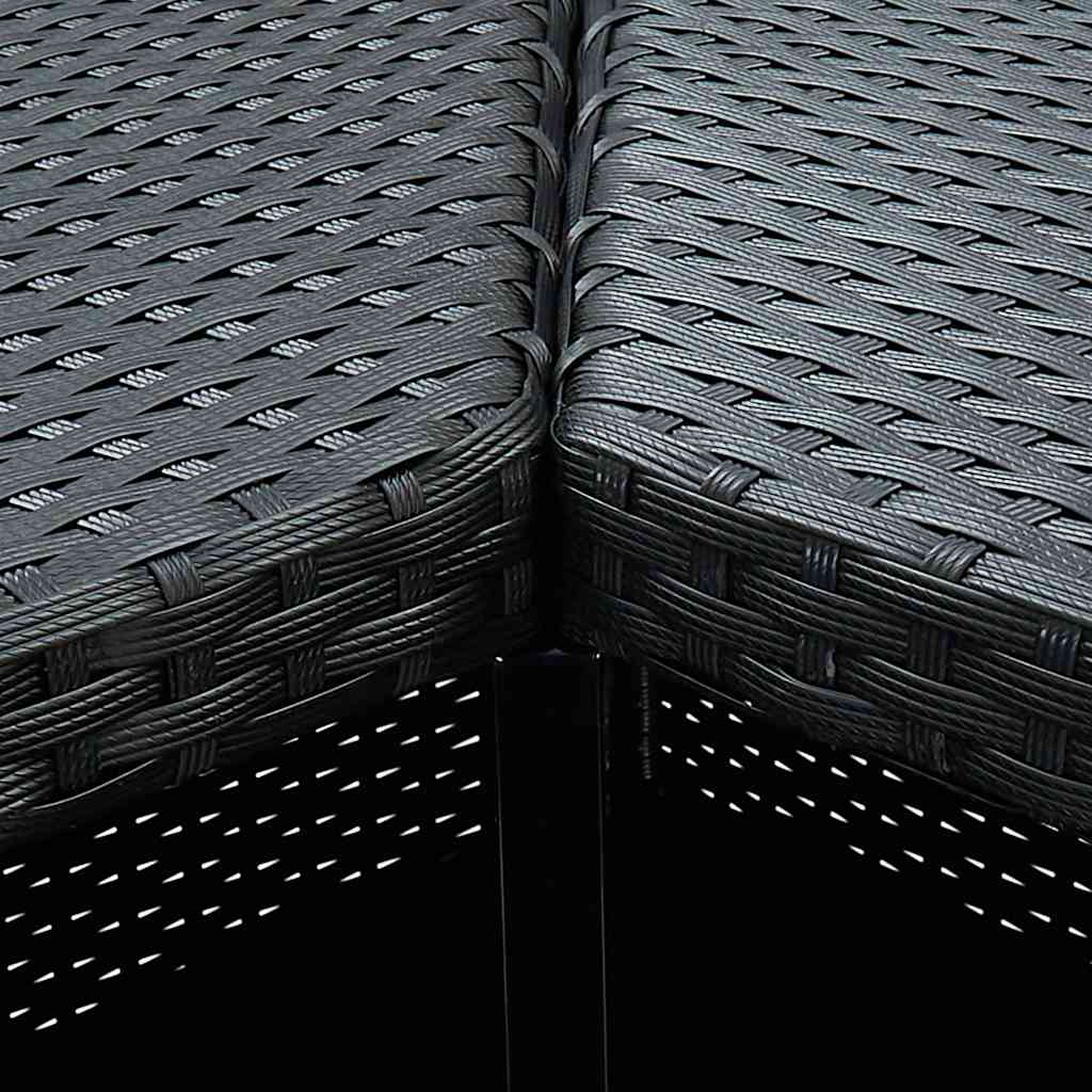 8 részes fekete polyrattan kerti bárszett párnával 6