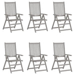 6 db dönthető tömör akácfa kerti szék párnával 2