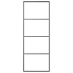 Fekete alumínium és ESG üveg tolóajtó 76 x 205 cm 2