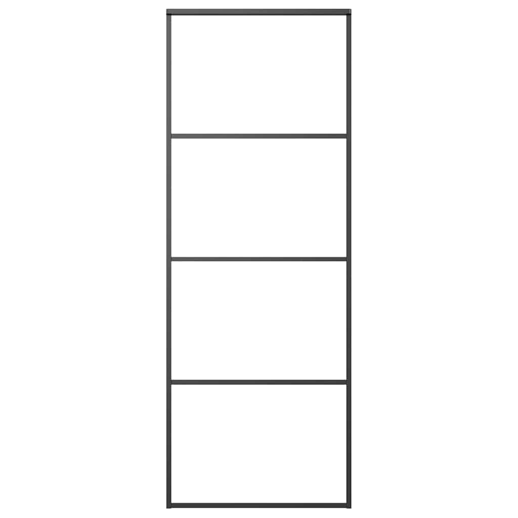 Fekete alumínium és ESG üveg tolóajtó 76 x 205 cm 2