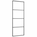Fekete alumínium és ESG üveg tolóajtó 76 x 205 cm 3