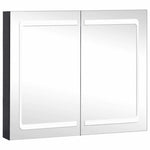 Tükrös fürdőszobaszekrény LED világítással 80 x 12,2 x 68 cm 2
