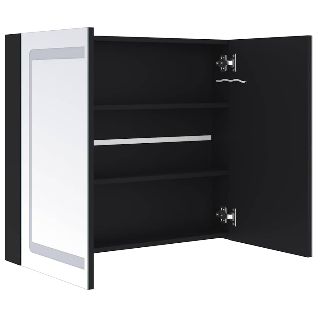 Tükrös fürdőszobaszekrény LED világítással 80 x 12,2 x 68 cm 5