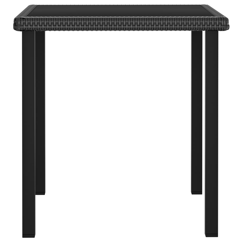 3 részes fekete polyrattan kerti étkezőgarnitúra 4