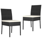 3 részes fekete polyrattan kerti étkezőgarnitúra 6