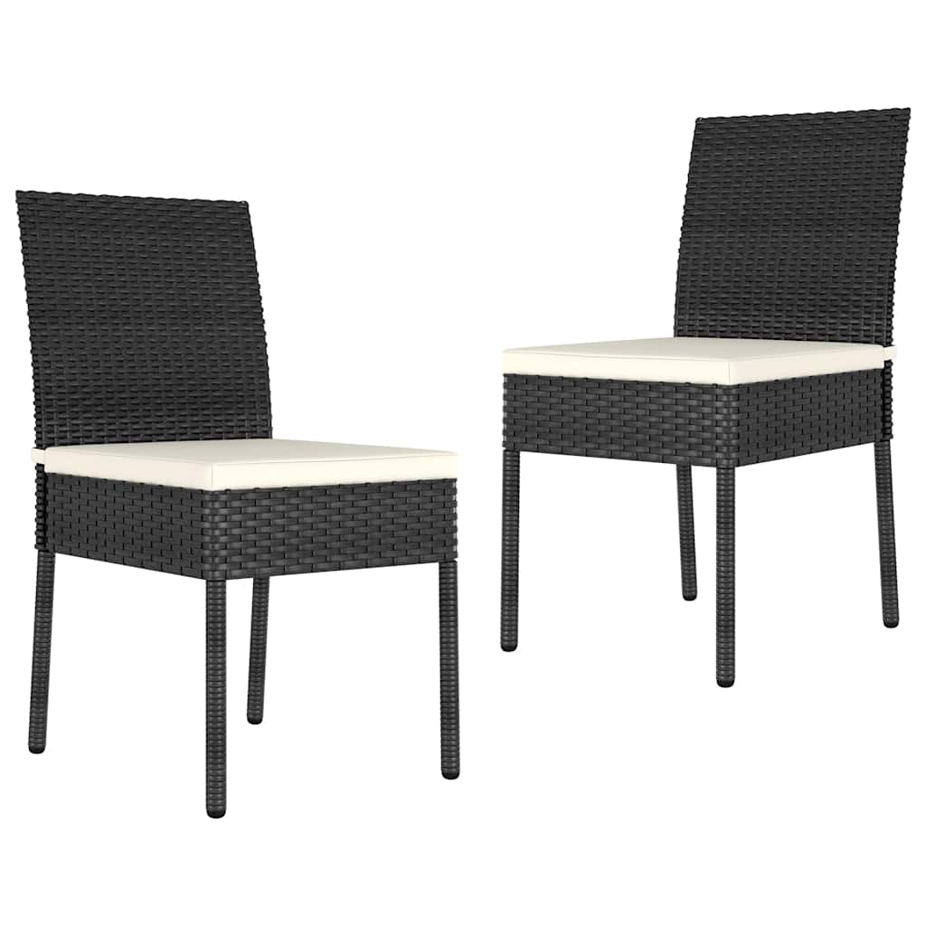 3 részes fekete polyrattan kerti étkezőgarnitúra 6