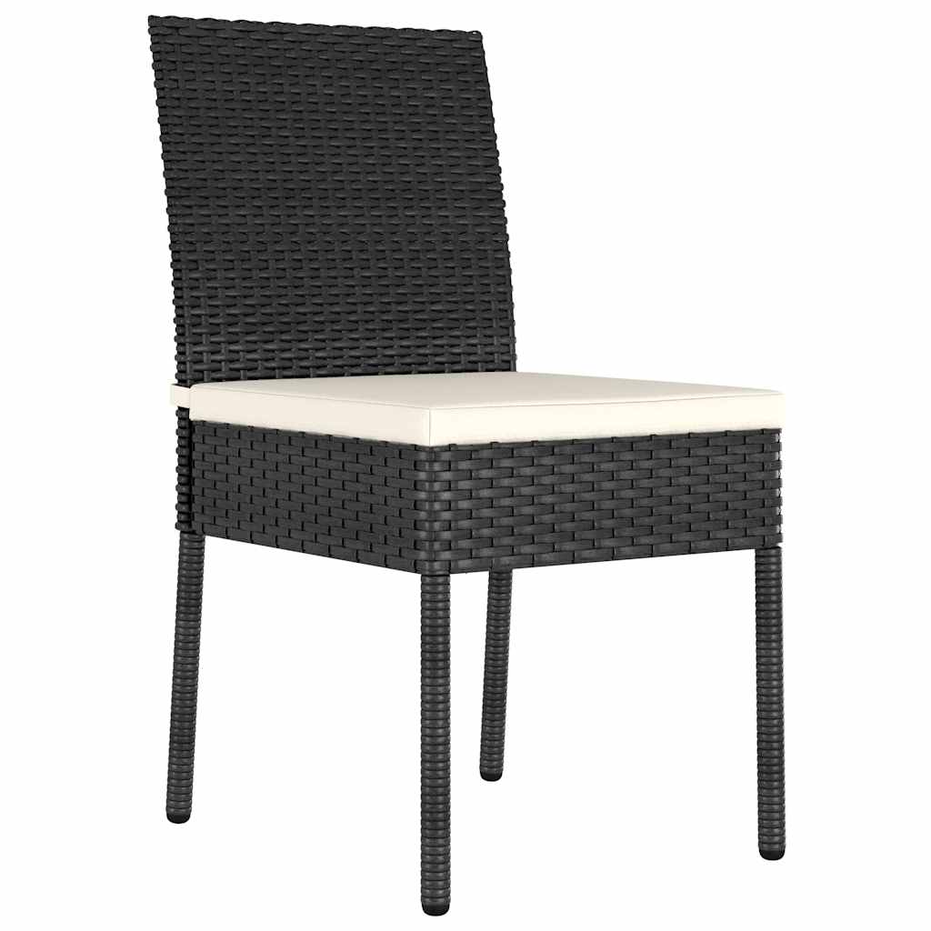 3 részes fekete polyrattan kerti étkezőgarnitúra 7