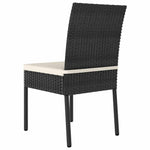3 részes fekete polyrattan kerti étkezőgarnitúra 9