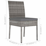 5 részes szürke polyrattan kerti étkezőgarnitúra 12