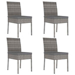 5 részes szürke polyrattan kerti étkezőgarnitúra 6