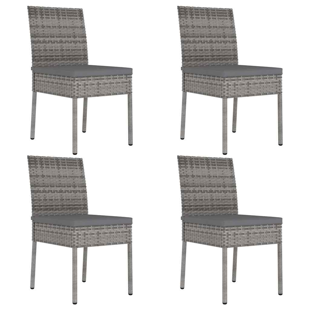 5 részes szürke polyrattan kerti étkezőgarnitúra 6
