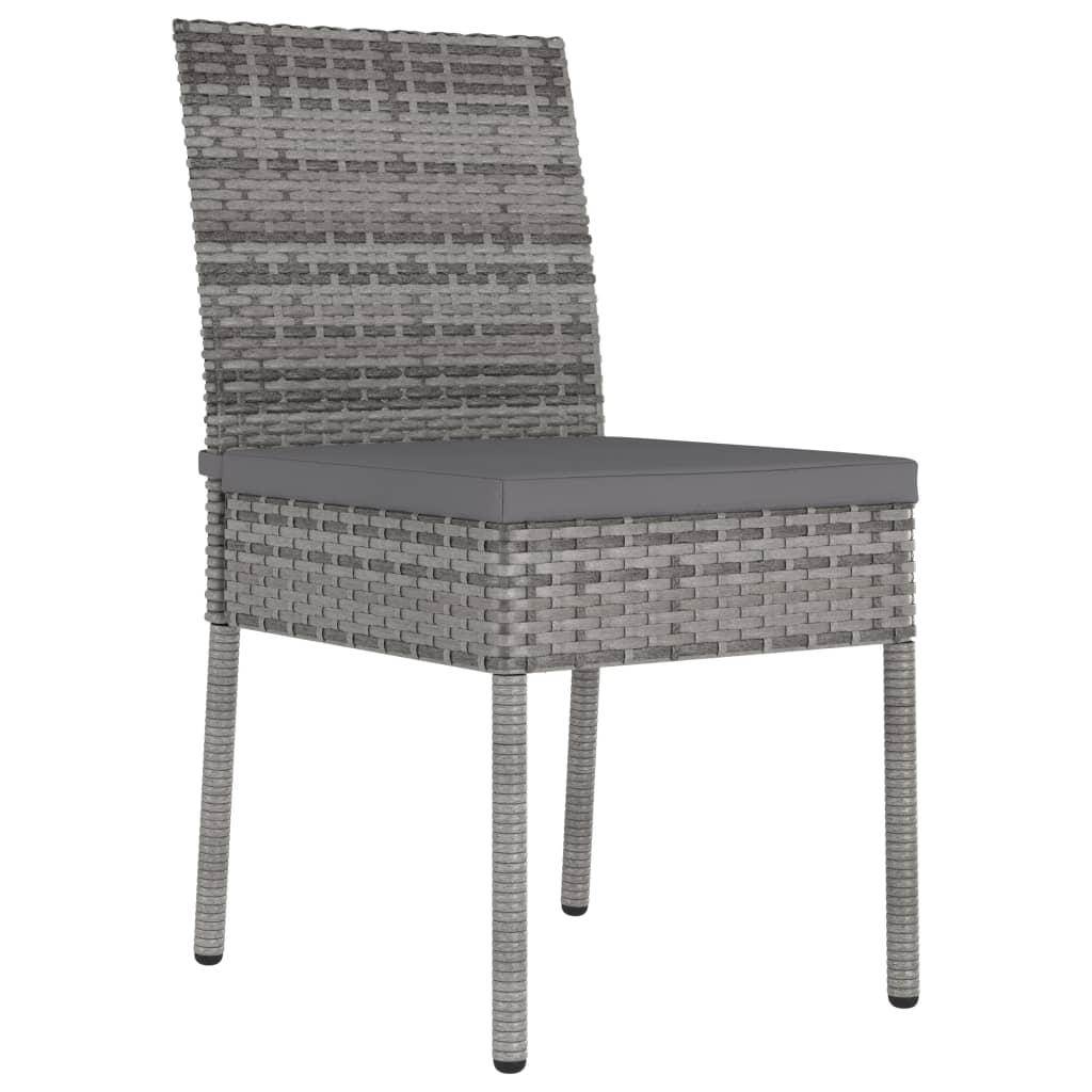 5 részes szürke polyrattan kerti étkezőgarnitúra 7