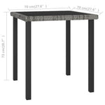 5 részes szürke polyrattan kerti étkezőgarnitúra 11