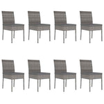 9 részes szürke polyrattan kerti étkezőgarnitúra 7