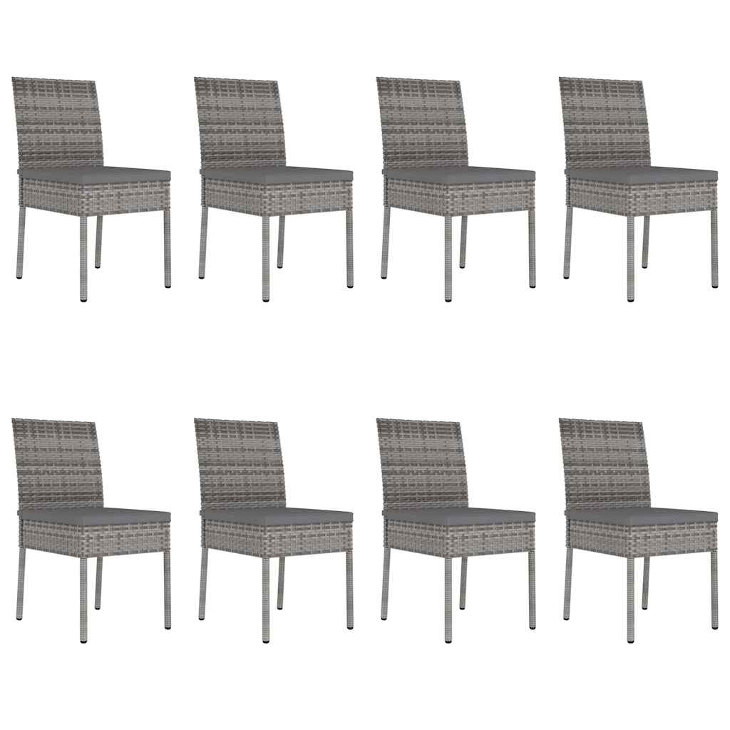 9 részes szürke polyrattan kerti étkezőgarnitúra 7