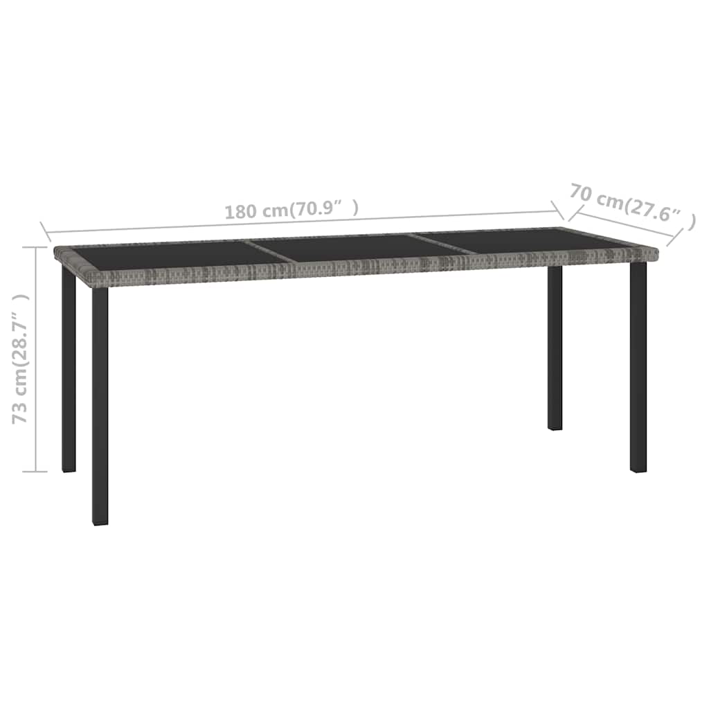 9 részes szürke polyrattan kerti étkezőgarnitúra 11