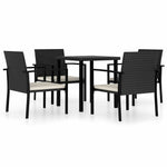 5 részes fekete polyrattan kerti étkezőgarnitúra 2