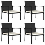 5 részes fekete polyrattan kerti étkezőgarnitúra 4