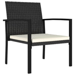 5 részes fekete polyrattan kerti étkezőgarnitúra 5