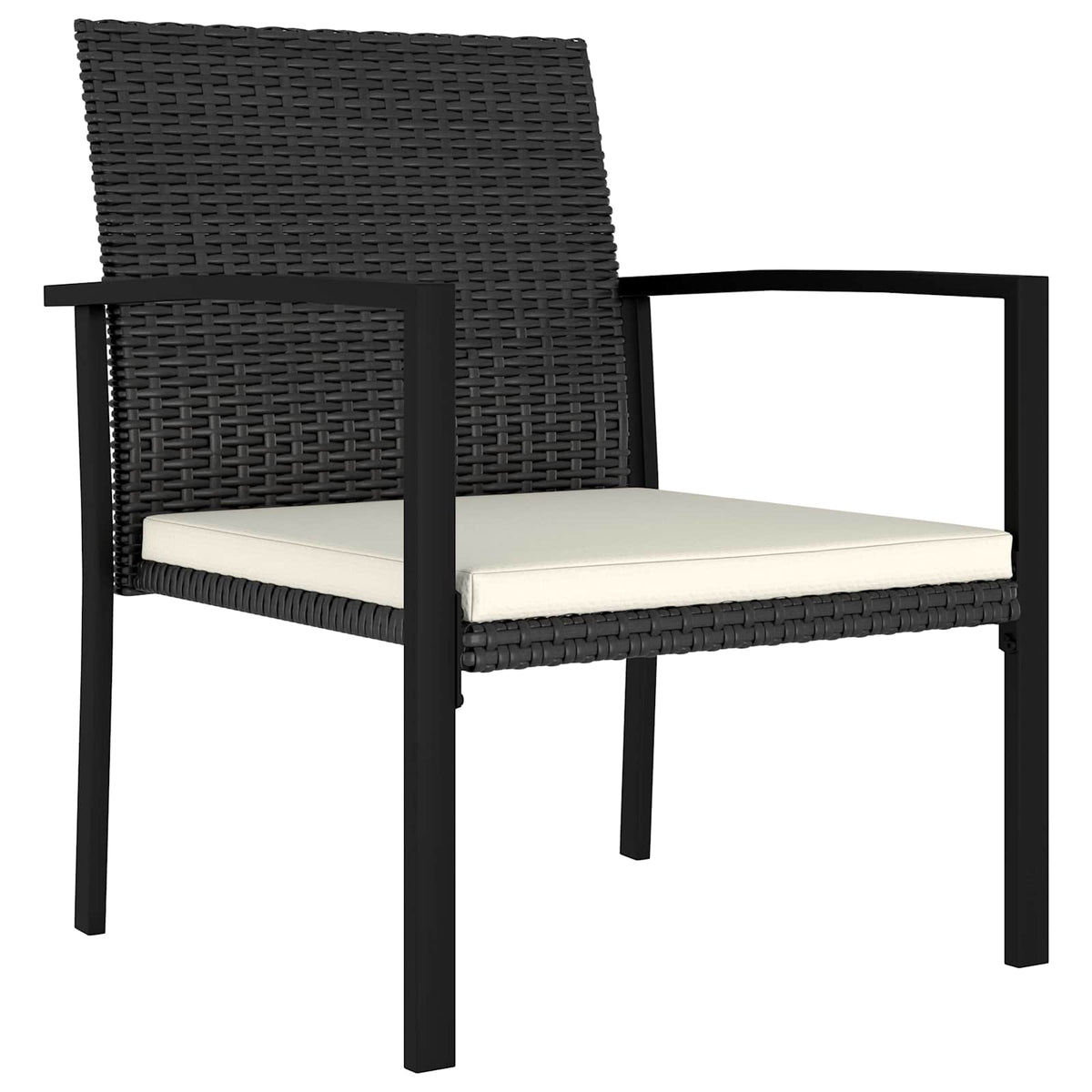 5 részes fekete polyrattan kerti étkezőgarnitúra 5