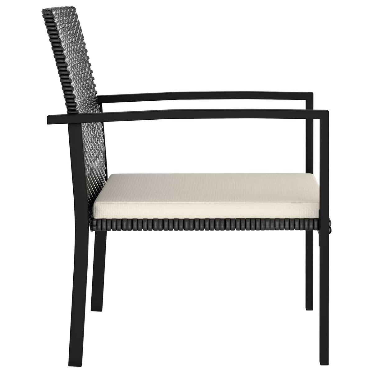 5 részes fekete polyrattan kerti étkezőgarnitúra 7