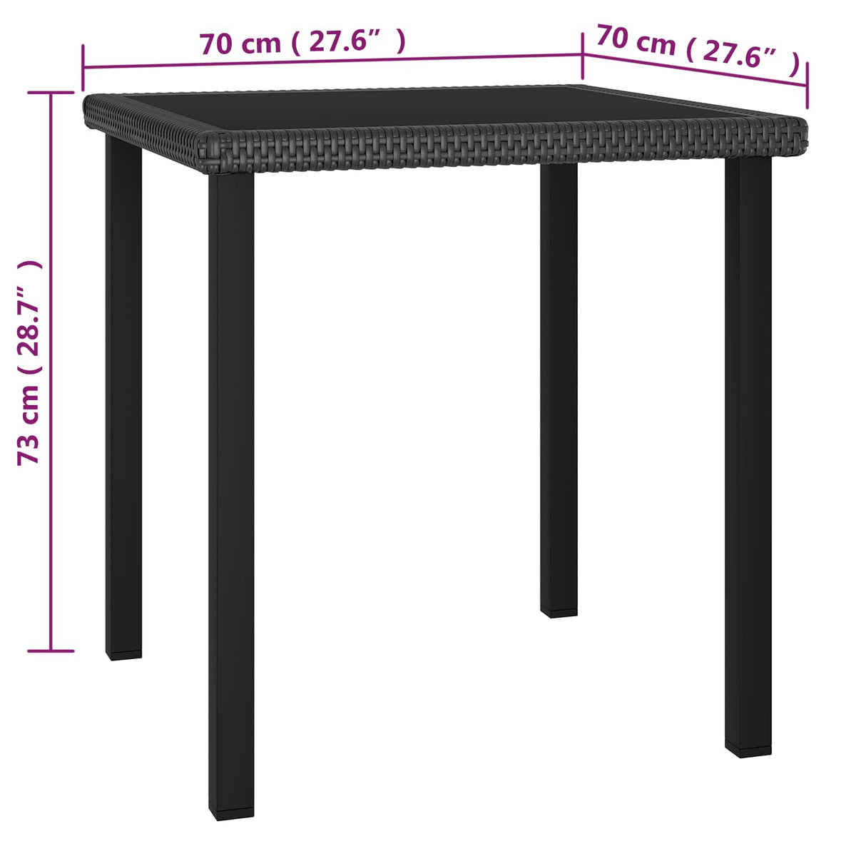 5 részes fekete polyrattan kerti étkezőgarnitúra 11