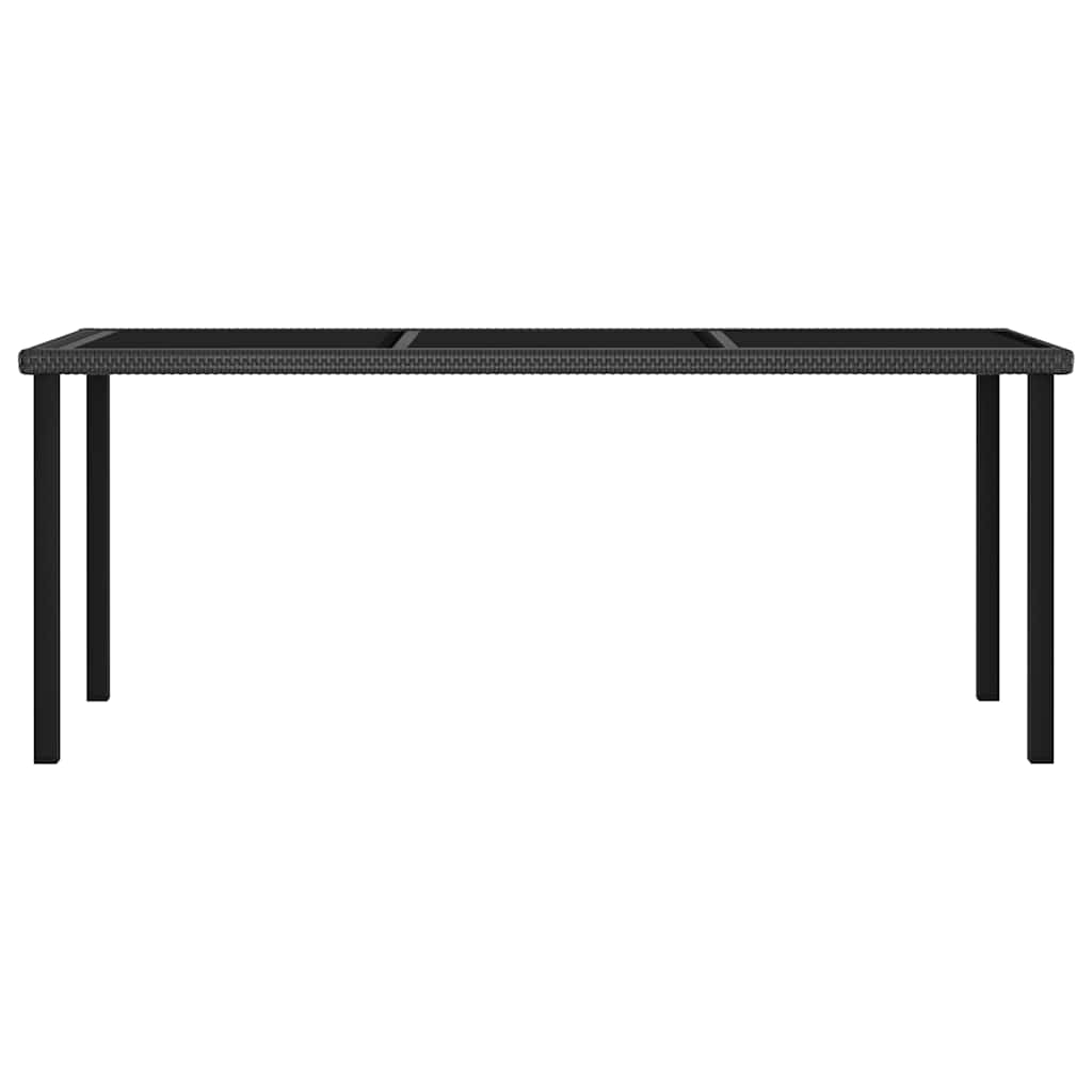 7 részes fekete polyrattan kerti étkezőgarnitúra 4
