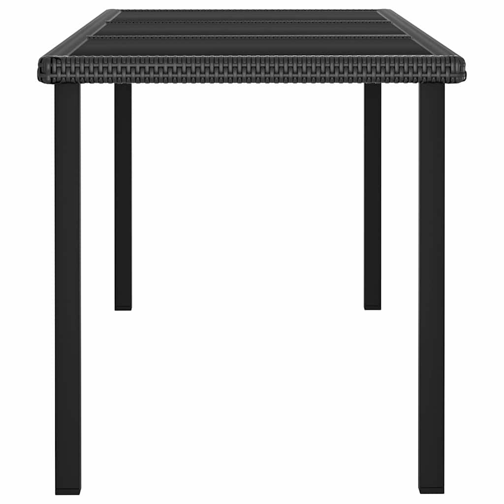 7 részes fekete polyrattan kerti étkezőgarnitúra 5