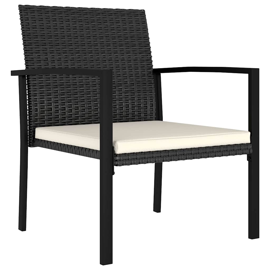 7 részes fekete polyrattan kerti étkezőgarnitúra 8