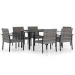 7 részes szürke polyrattan kerti étkezőgarnitúra 2