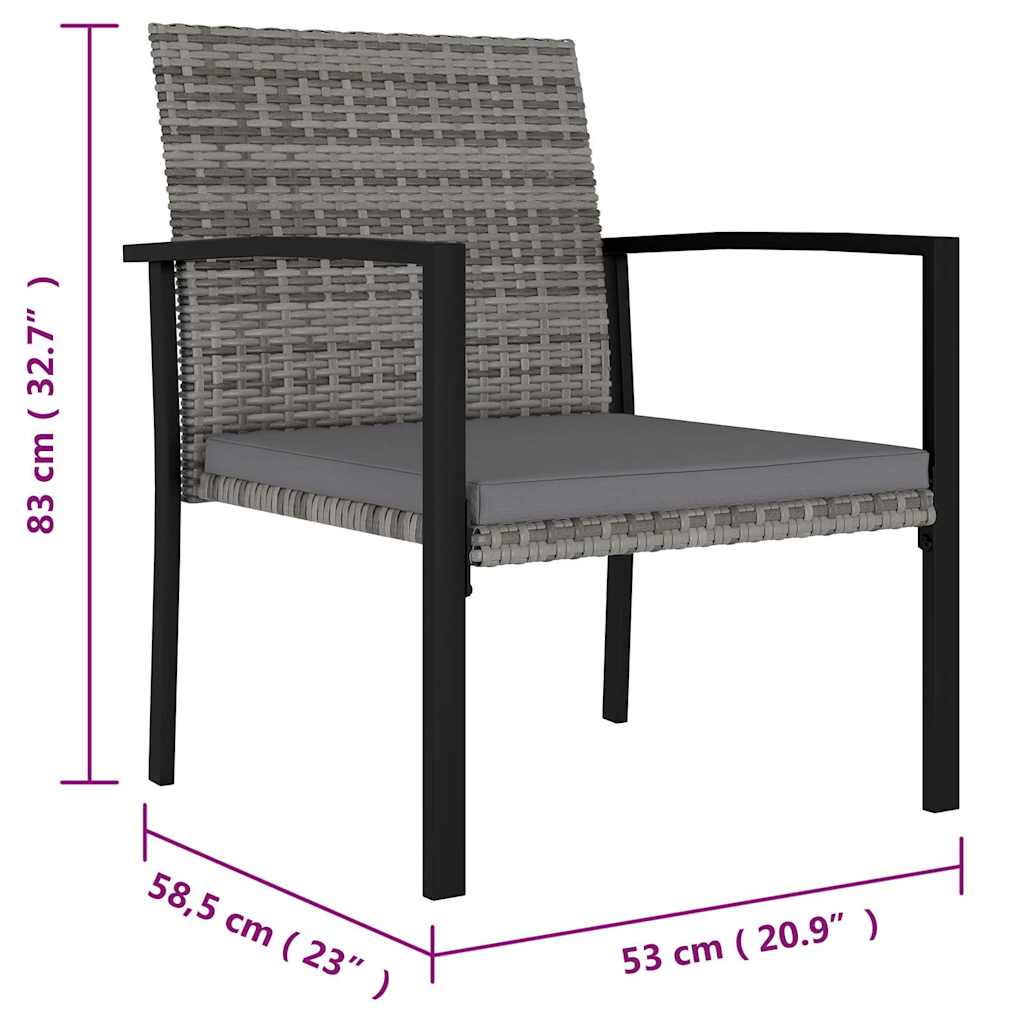 7 részes szürke polyrattan kerti étkezőgarnitúra 12