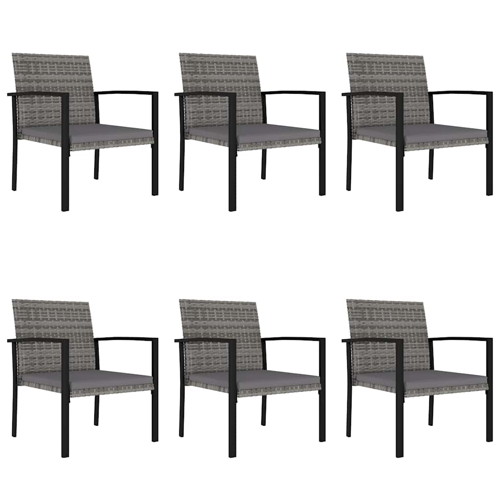 7 részes szürke polyrattan kerti étkezőgarnitúra 7