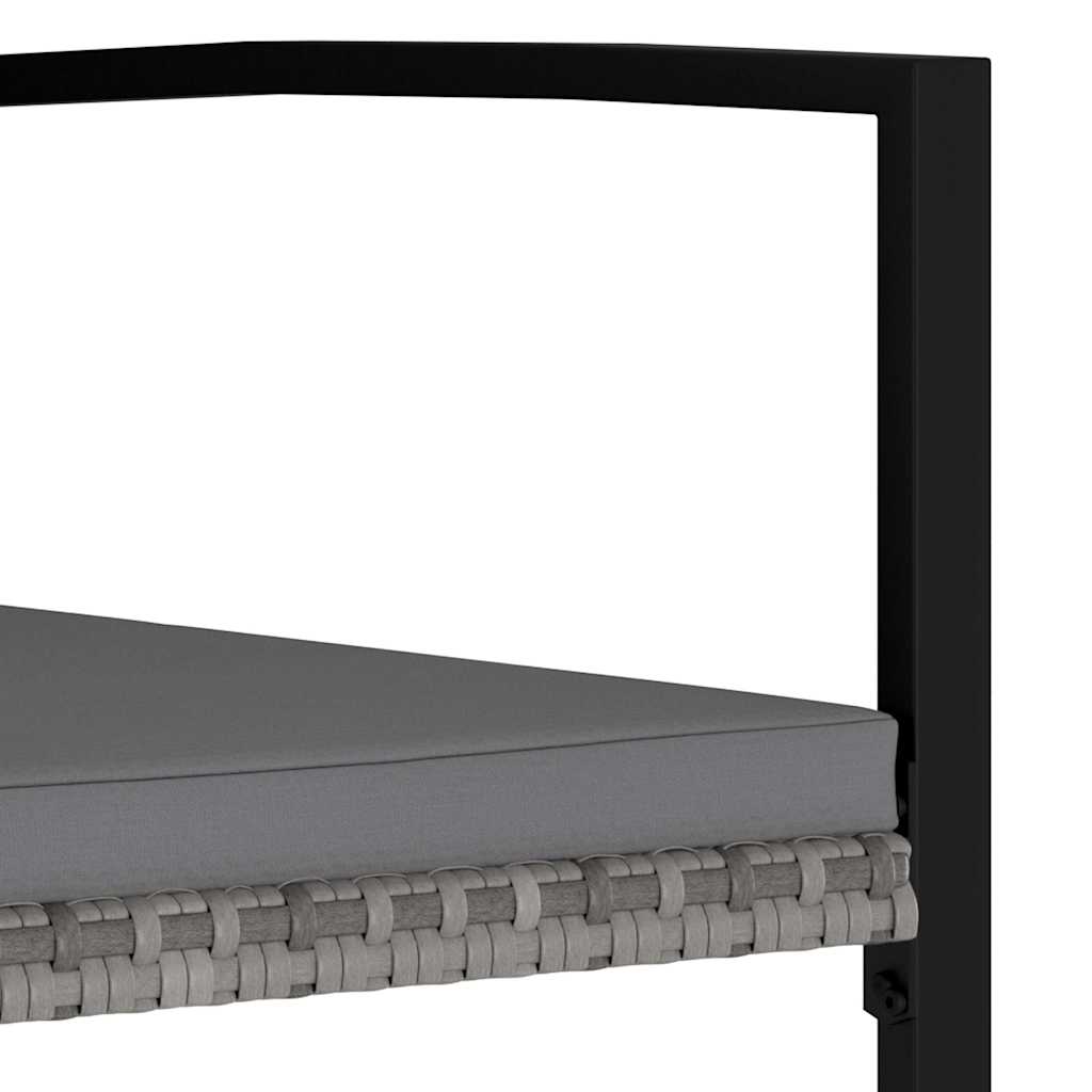 7 részes szürke polyrattan kerti étkezőgarnitúra 10