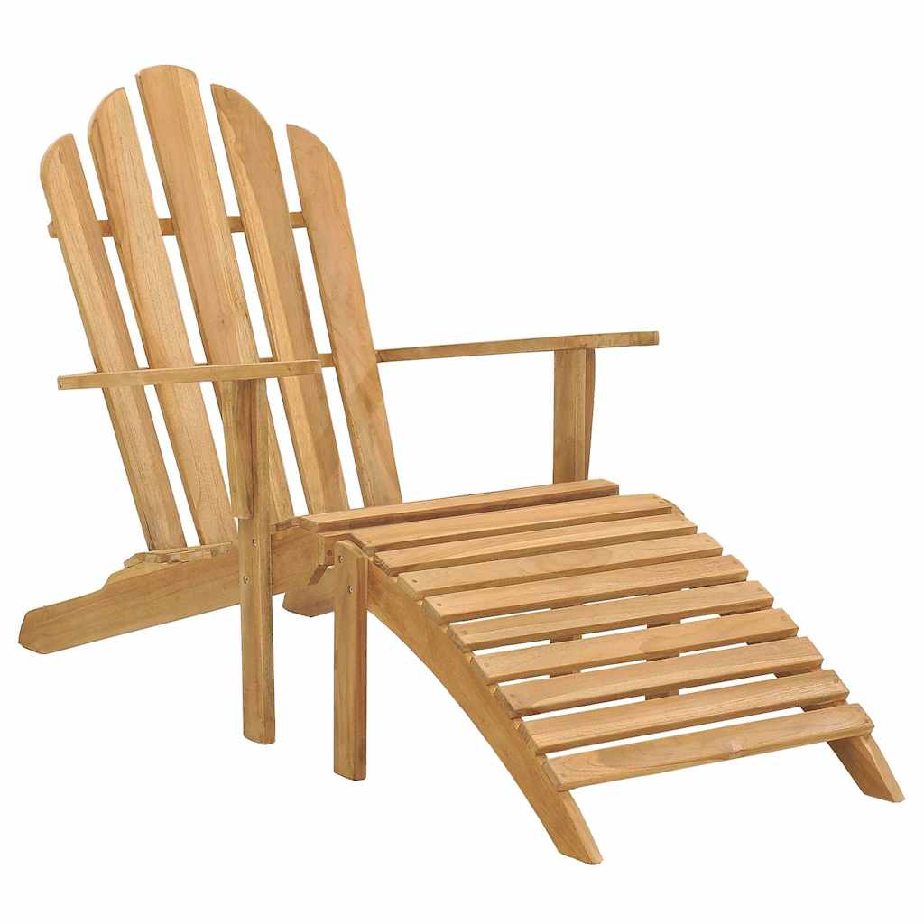 Tömör tíkfa adirondack szék lábtartóval