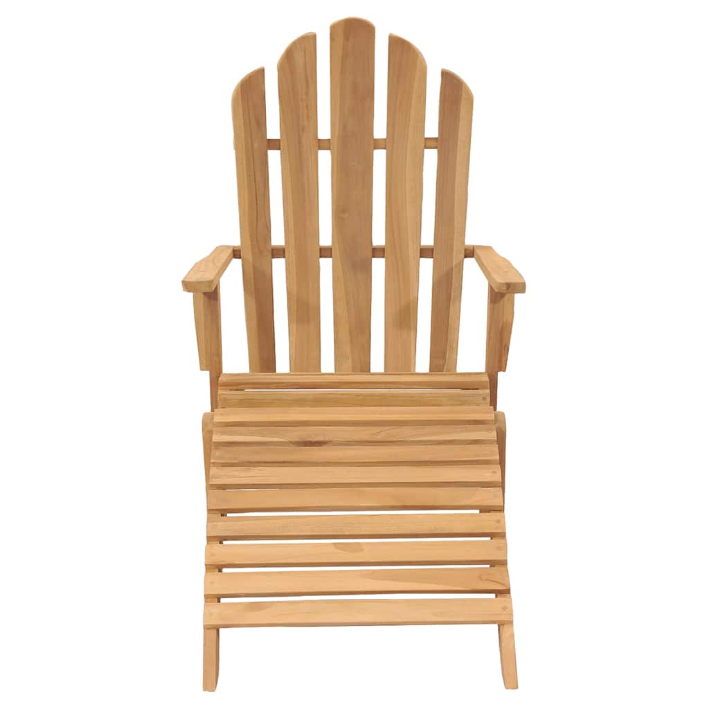 Tömör tíkfa adirondack szék lábtartóval 2