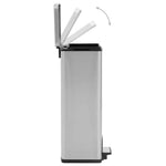 Ezüst ujjlenyomat-mentes rozsdamentes-acél pedálos kuka 30L 6