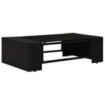9 részes fekete polyrattan kerti ülőgarnitúra párnákkal 8