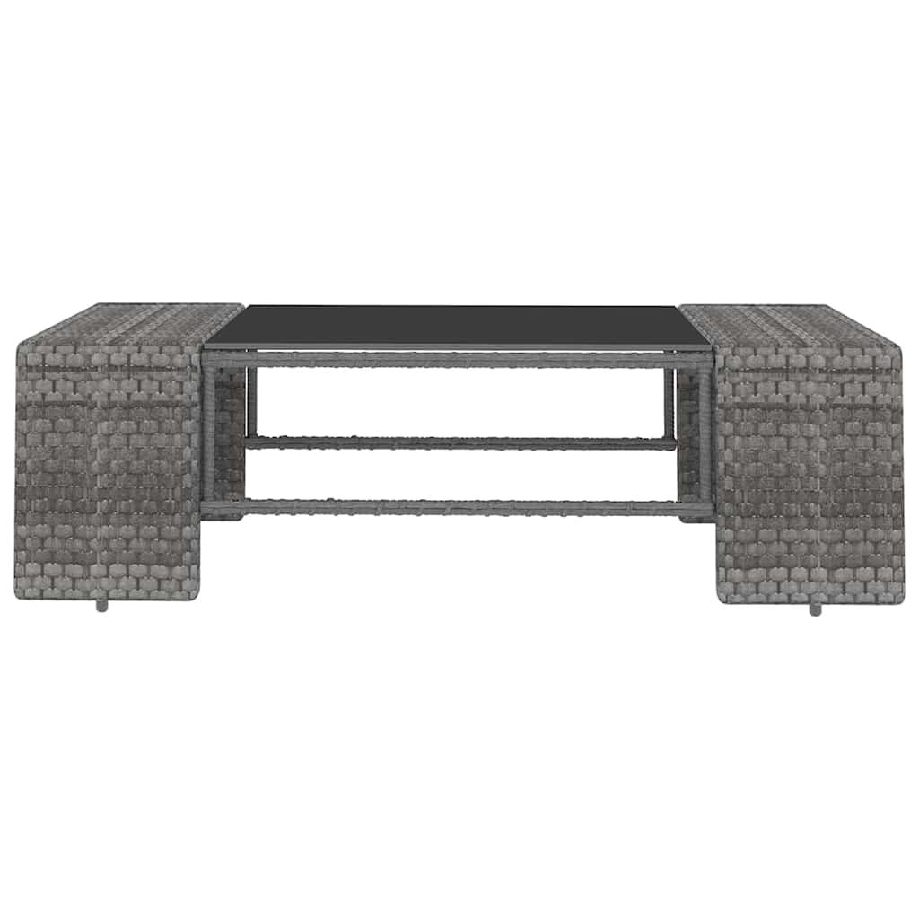5 részes szürke polyrattan kerti ülőgarnitúra párnákkal 11