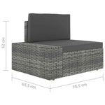 5 részes szürke polyrattan kerti ülőgarnitúra párnákkal 15