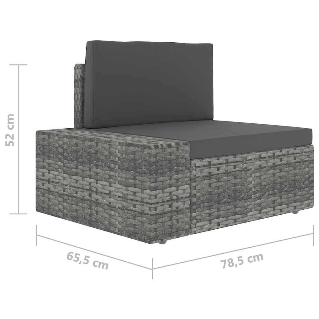5 részes szürke polyrattan kerti ülőgarnitúra párnákkal 15