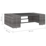 5 részes szürke polyrattan kerti ülőgarnitúra párnákkal 16