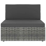 5 részes szürke polyrattan kerti ülőgarnitúra párnákkal 3