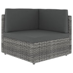 5 részes szürke polyrattan kerti ülőgarnitúra párnákkal 4