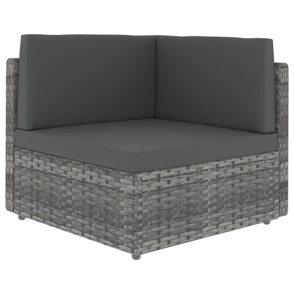 5 részes szürke polyrattan kerti ülőgarnitúra párnákkal 4