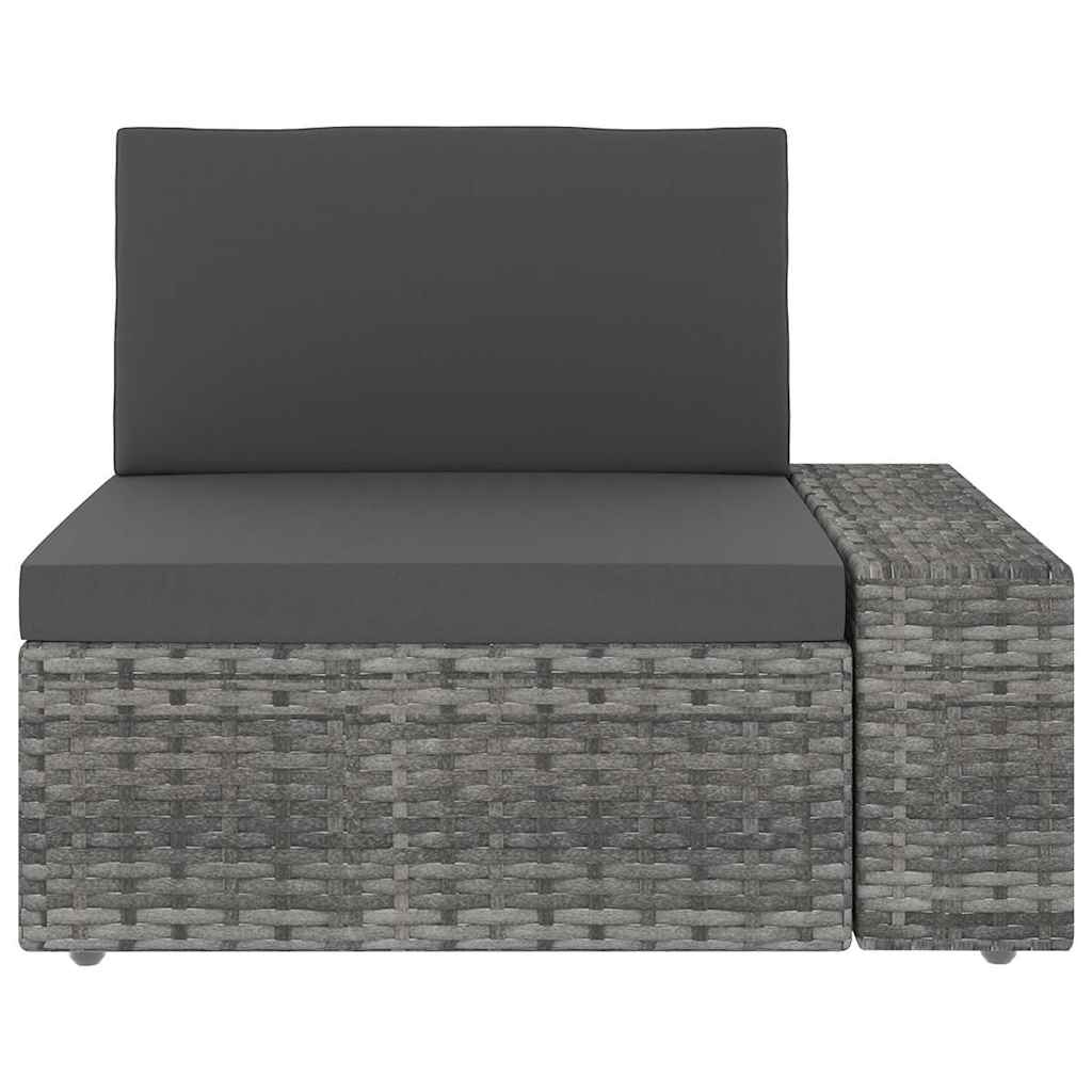 5 részes szürke polyrattan kerti ülőgarnitúra párnákkal 7
